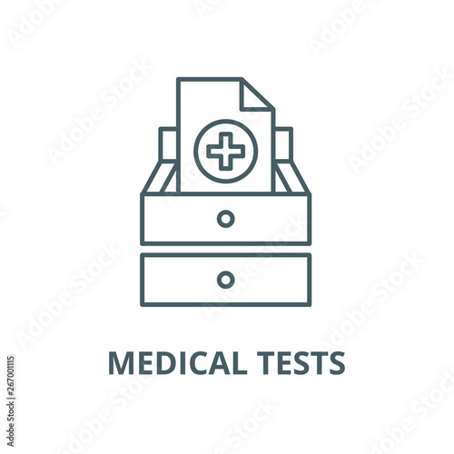 Medical tests vector line icon, outline concept, linear sign