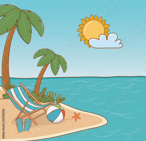chair in the beach scene