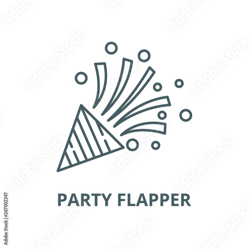 Party flapper vector line icon, outline concept, linear sign
