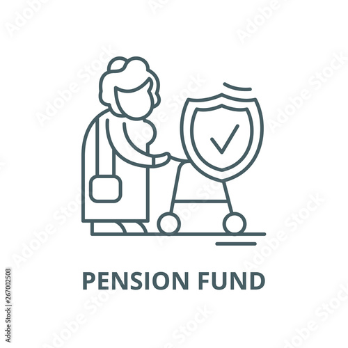 Pension fund vector line icon, outline concept, linear sign