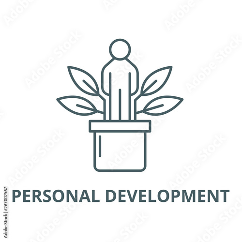 Personal development vector line icon, outline concept, linear sign