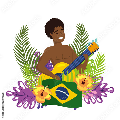 man celebrating brazil carnival