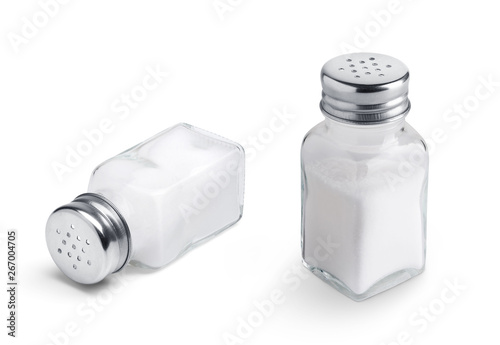 Salt shaker set isolated on white background photo