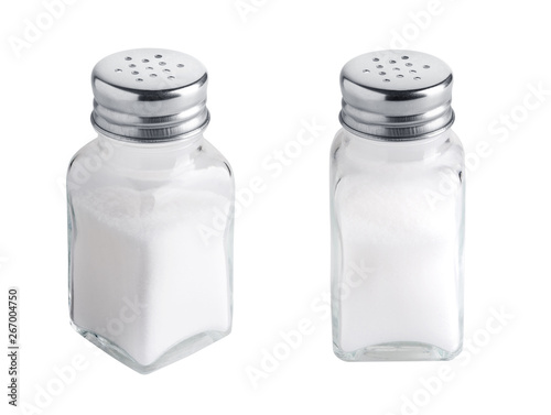 Salt shaker set isolated on white background photo