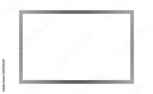 Scribble geometric hatching along the rim frame rectangle. Hand drawn symbols. Sketches shaded and hatched badges and stroke shapes. Monochrome vector design elements. Isolated illustration