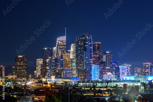 Downtown Los Angeles skyline at night © chones