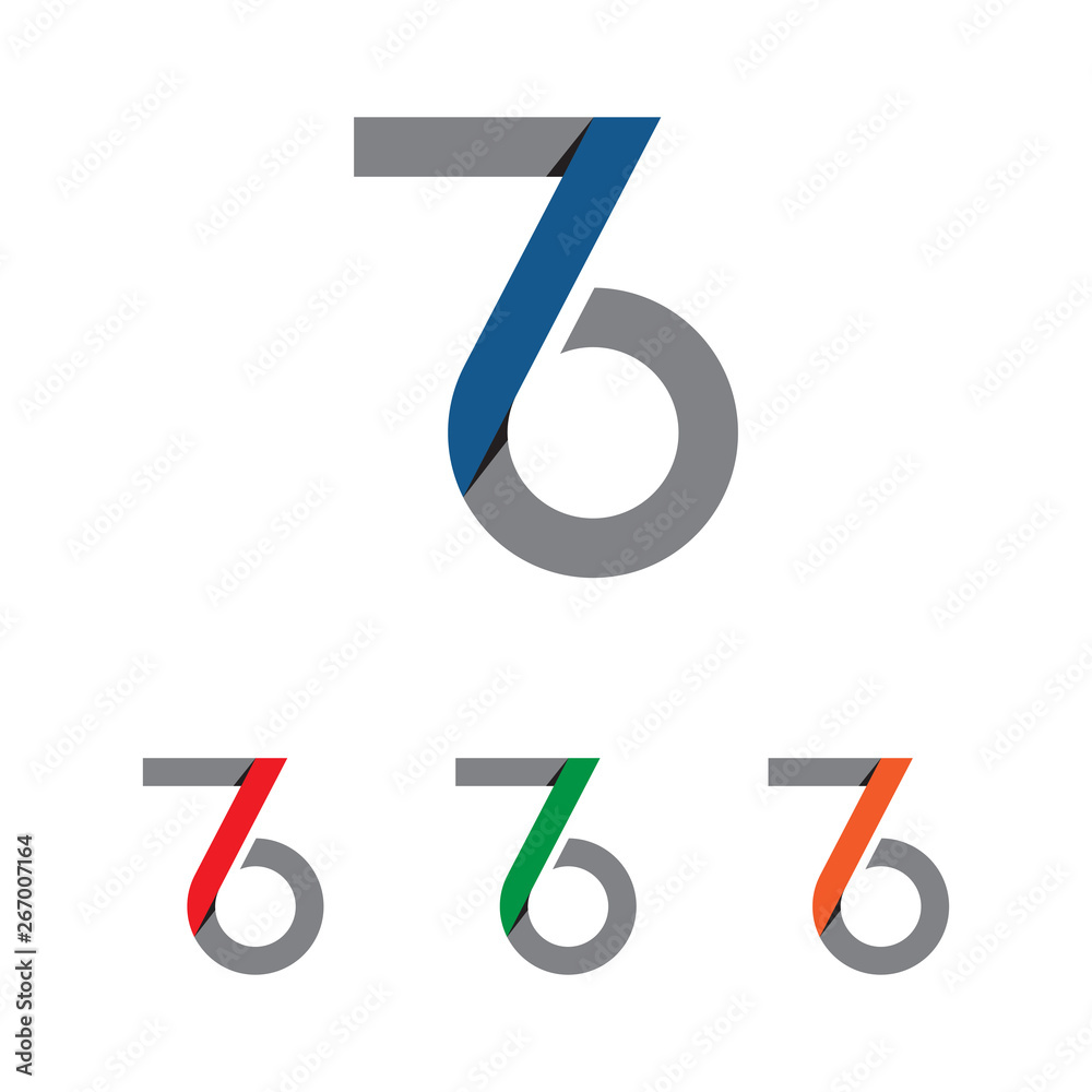 76 number logo unique vector 76 number logo unique vector