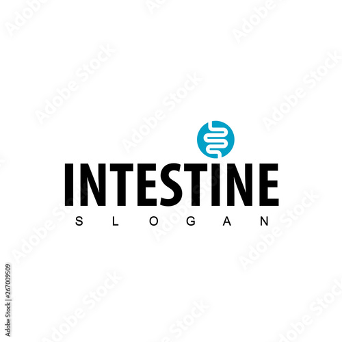 Intestine Typography Logo With Intestine Symbol In Letter I