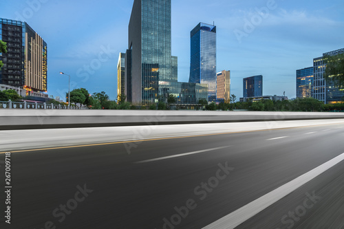 empty road in Shanghai town Square.