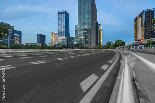 empty road in Shanghai town Square.