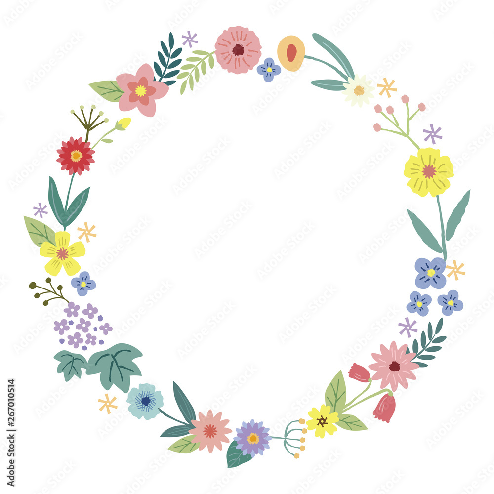 花の装飾フレーム（花輪）