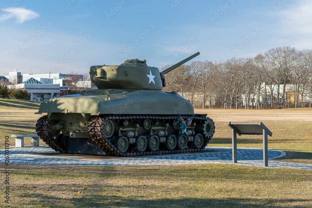 M4 Sherman Tank, WW2 army military tank on display, USA M4 Sherman Tank, WW2 army military tank on display, USA