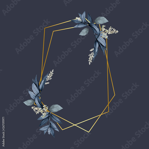 Elegant plant leaf frame