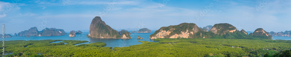 Fototapeta premium Panoramic viewpoint, Samet Nang She, Phang Nga Province, Thailand