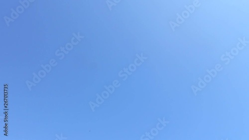 blue sky with plane silhouette