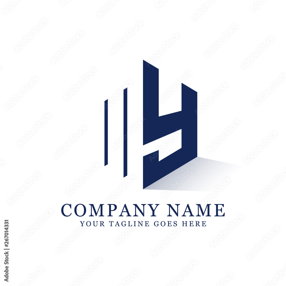 My initial Letter  Premium Logo - Vector with negative space vector