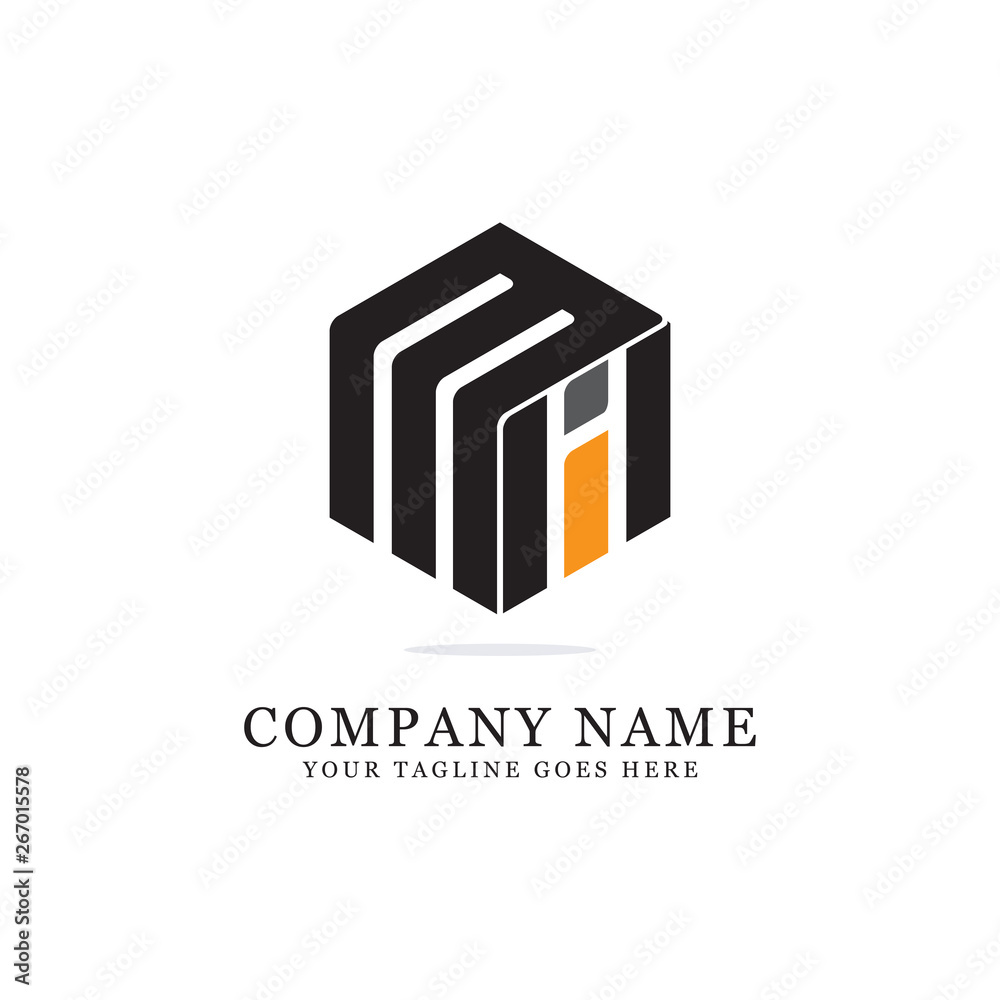 MI initial Letter Hexagonal Logo - clean and clever MI initial Letter Hexagonal Logo - clean and clever