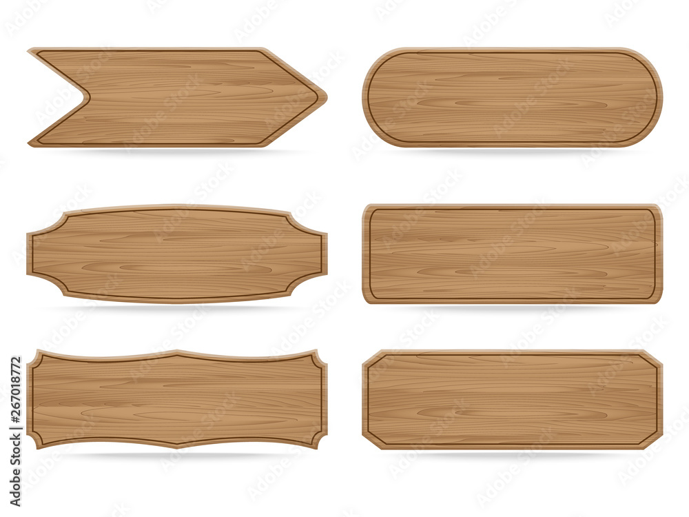 Vector shapes wooden sign board Vector shapes wooden sign board