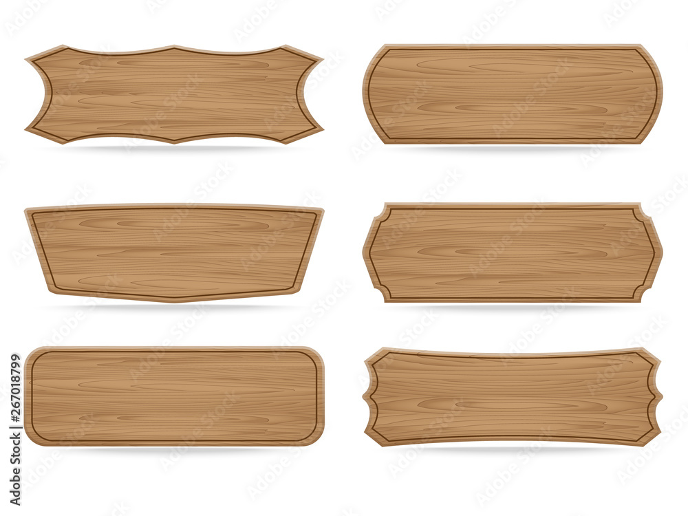 Vector shapes wooden sign board Vector shapes wooden sign board