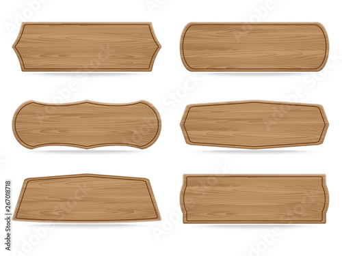 Vector shapes wooden sign board