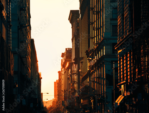 new york summer sunset golden city