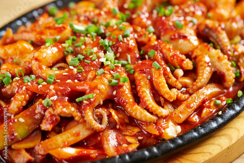 Korean spicy stir fried octopus 