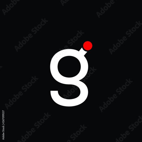lower case G and I letter logo vector in red and white