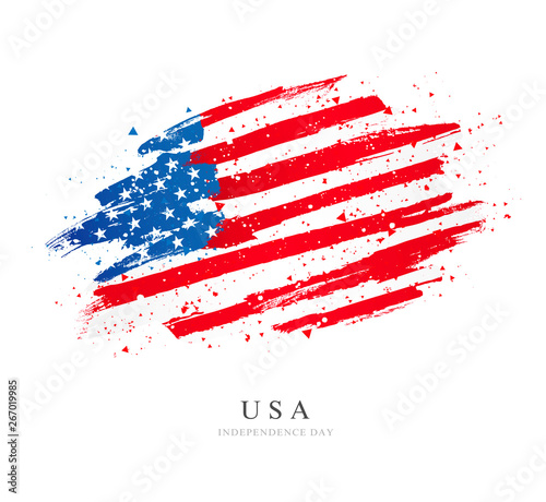 USA flag. Vector illustration on white background.