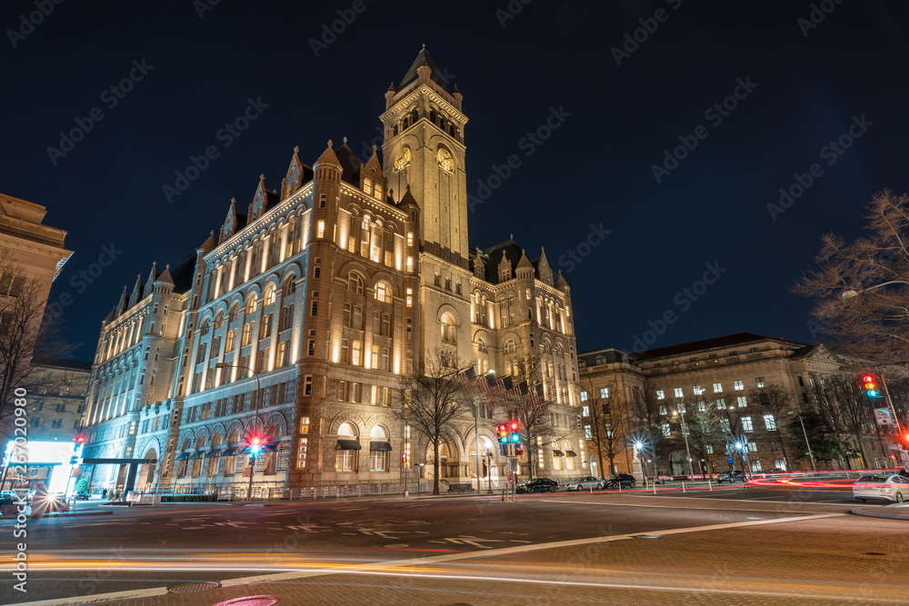 Old post office washington DC, United States, USA downtown, Architecture and Landmark with transportation concept Old post office washington DC, United States, USA downtown, Architecture and Landmark with transportation concept