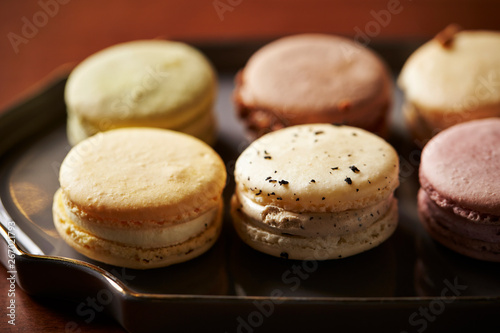 Various flavor macaroons, French pastry