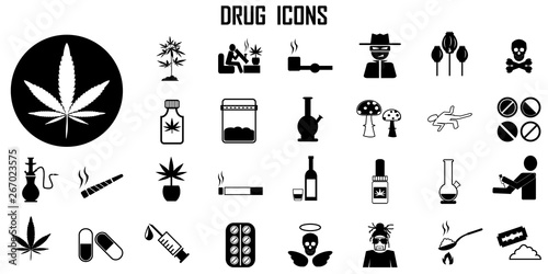 icon drugs medicine vector marijuana.