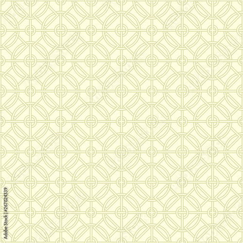 Geometric mix shape pattern. Olive green seamless background