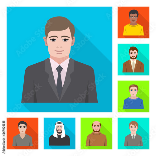 Isolated object of profile and portrait symbol. Collection of profile and profession  stock symbol for web.