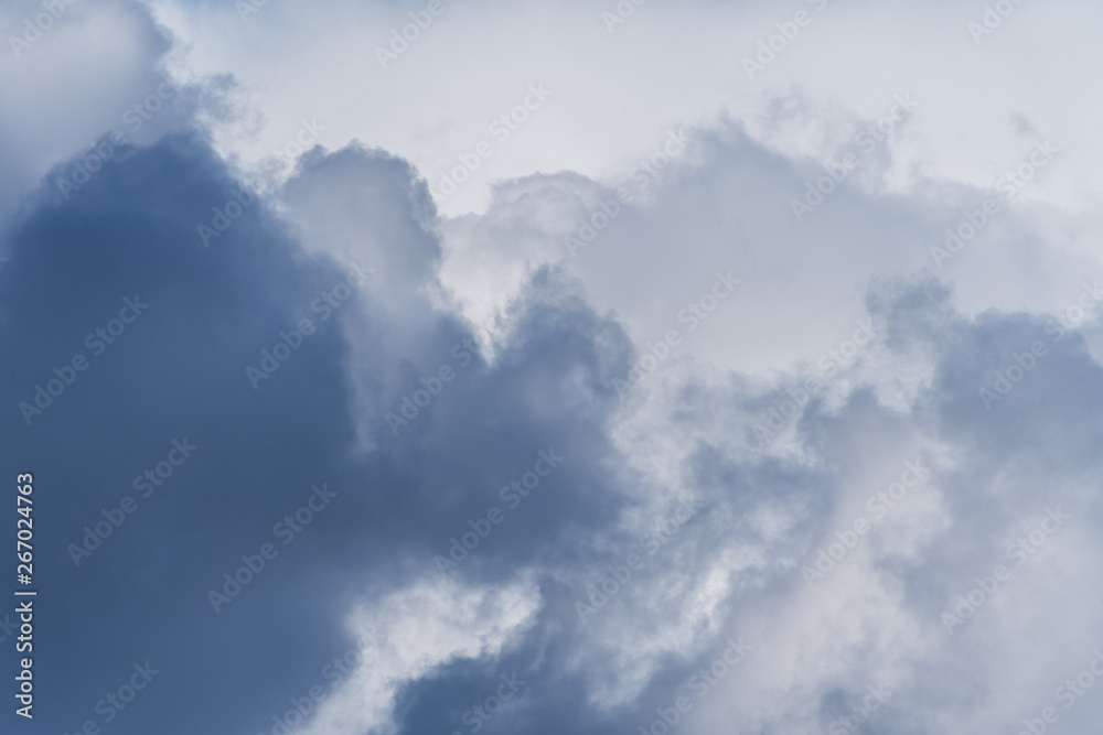 Gray overcast cloudy sky over horizon. Closeup clouds Gray overcast cloudy sky over horizon. Closeup clouds