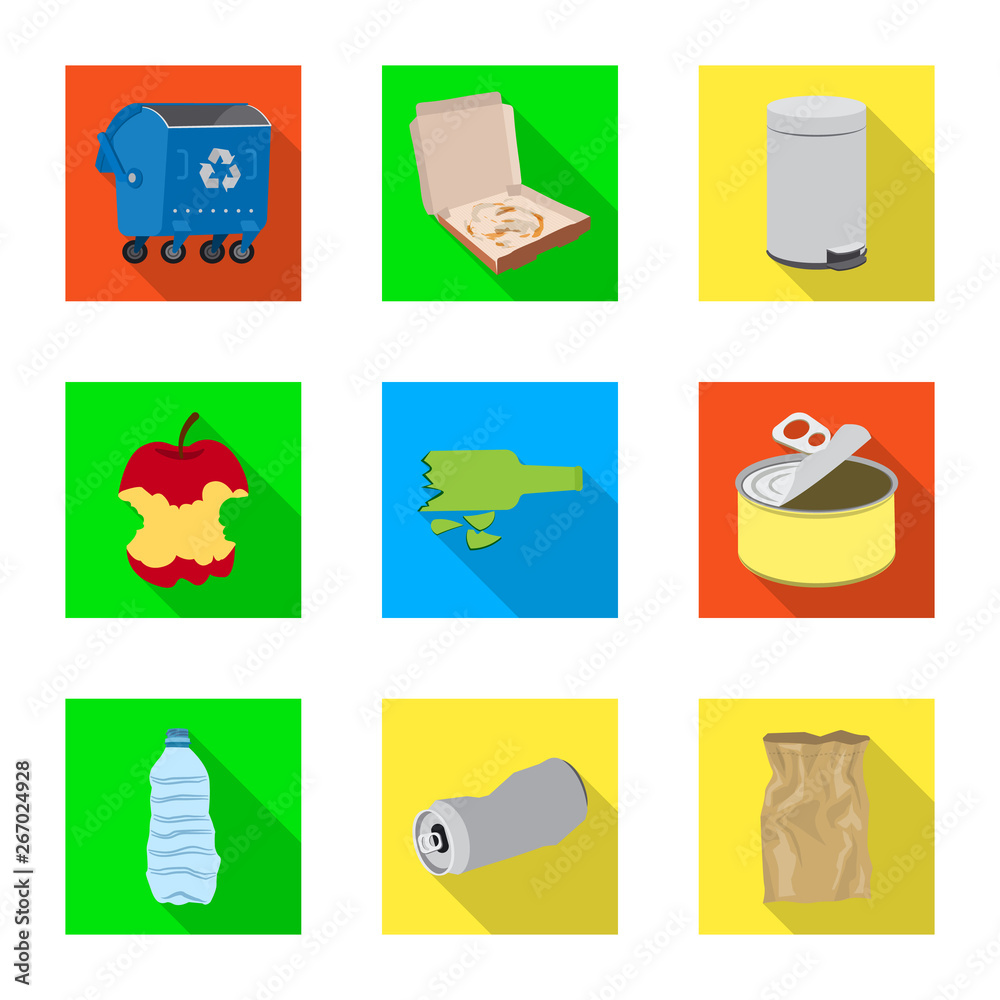 Isolated object of dump  and sort symbol. Set of dump  and junk stock vector illustration.