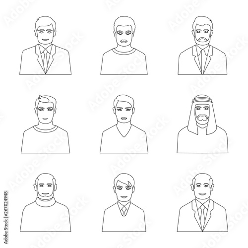 Isolated object of character  and avatar logo. Set of character  and person vector icon for stock.