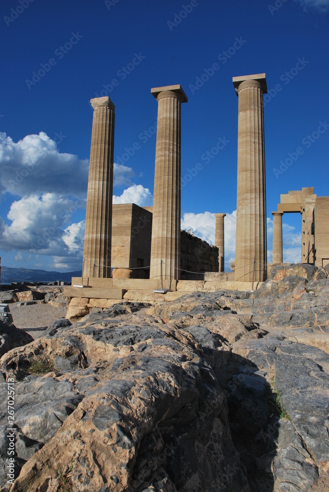 Fototapeta premium Columns in the Acropolis of Lindos