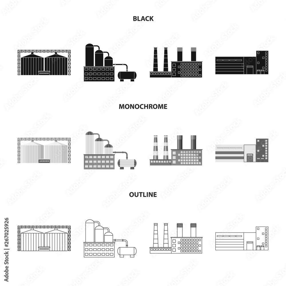 Vector illustration of production and structure logo. Set of production and technology stock symbol for web.