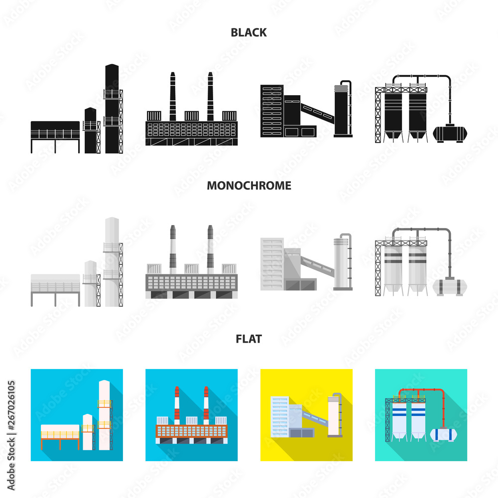 Vector illustration of production and structure sign. Set of production and technology vector icon for stock.