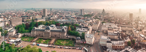 Panoramic aerial view of the Royal Palace Brussels, Belgium photo