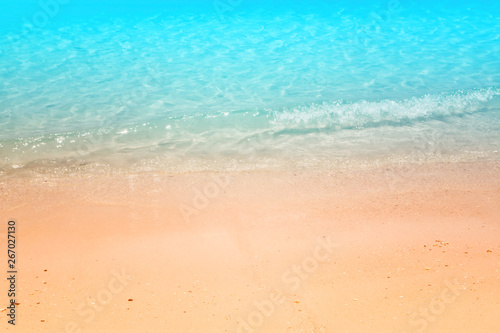 blue sea and brown sand beach summer nature wallpaper background