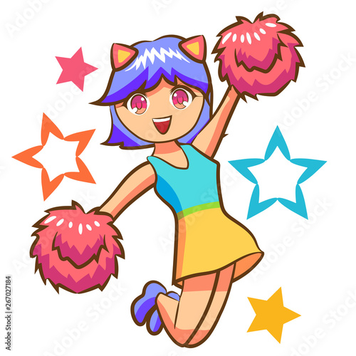 cheerleader vector cartoon clipart
