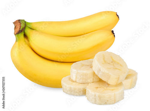 banana isolated on white clipping path