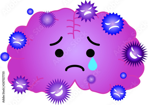 Illustration of a cute Gradation brain