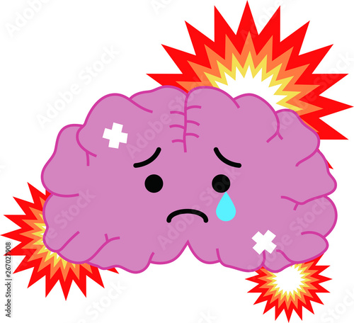 Illustration of a cute brain