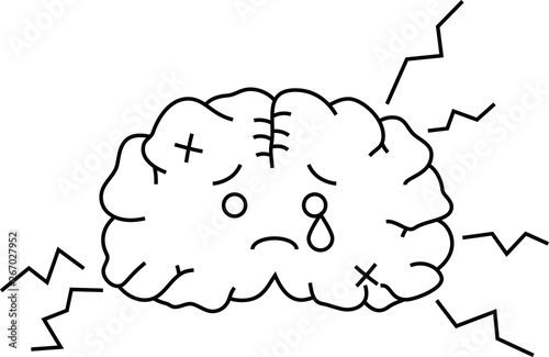 Illustration of a cute brain outline 