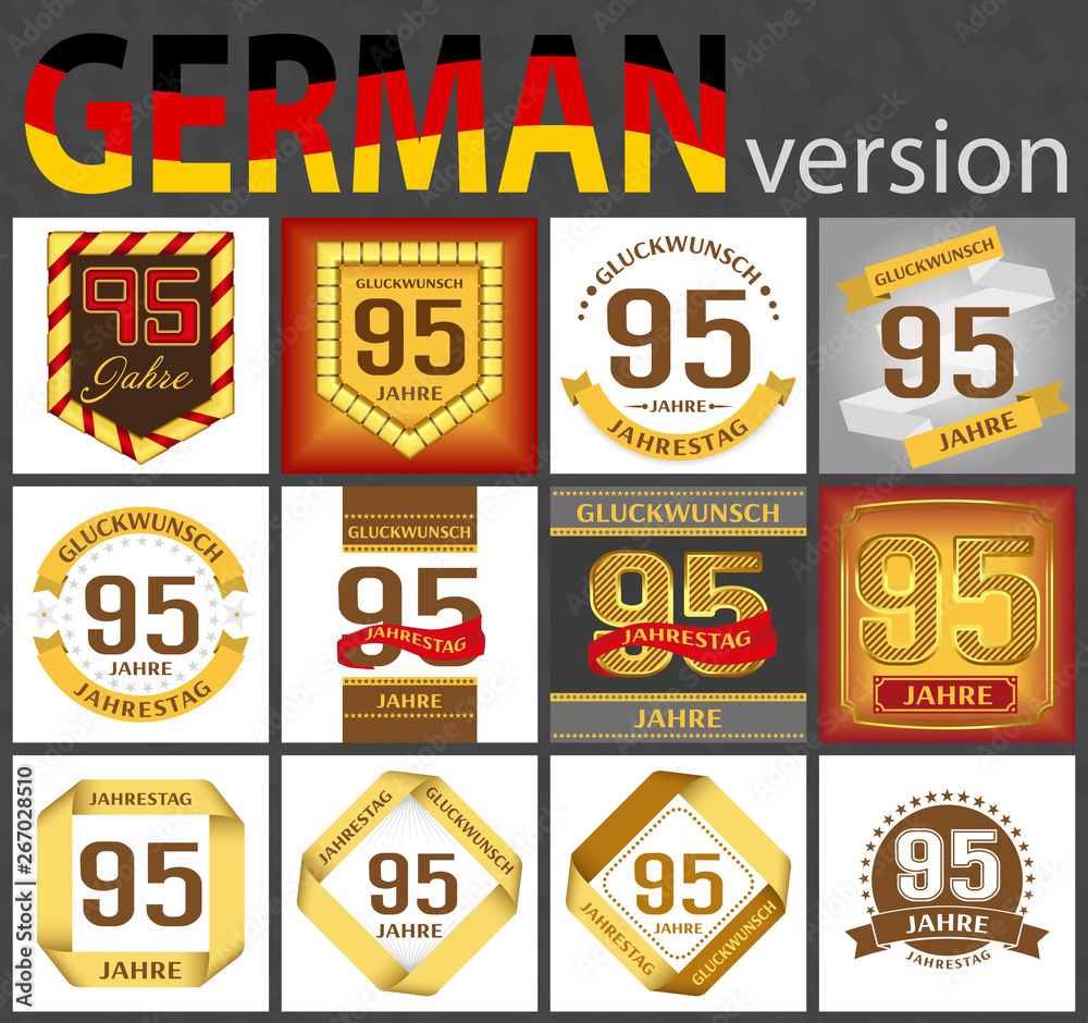 German set of number 95 templates