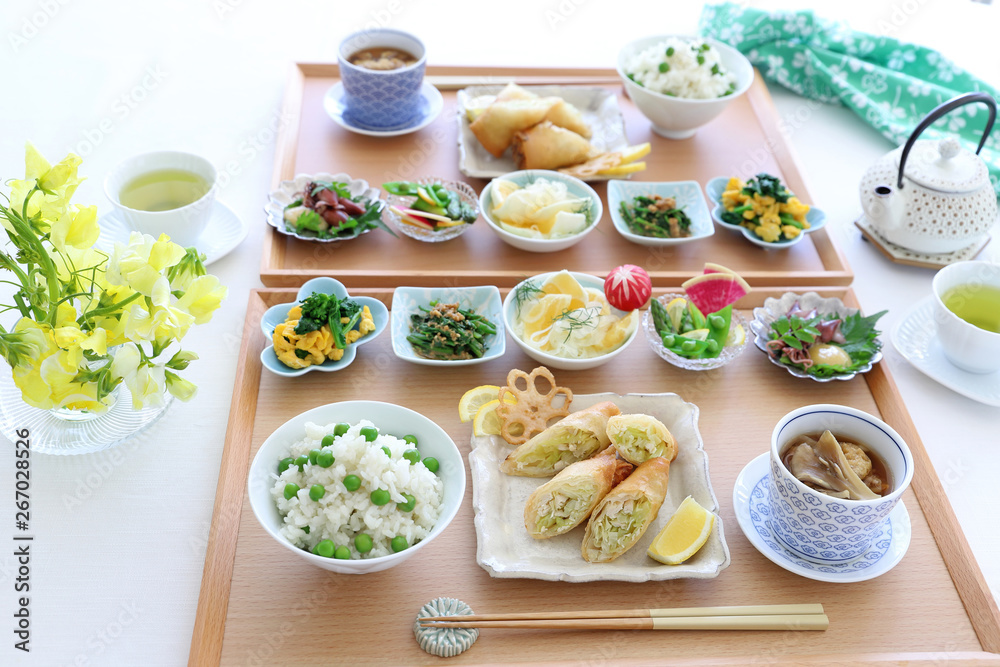 豆ご飯の朝食 豆ご飯の朝食