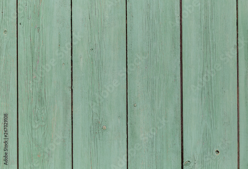 vertically green painted wooden boards