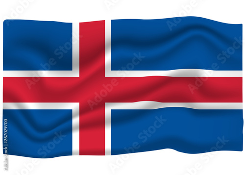 Iceland Flag Icon. National Flag Banner. Cartoon Vector illustration
